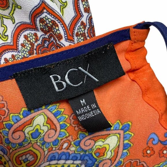 BCX Orange and Blue Patterned Tank Top - Picture 3 of 3